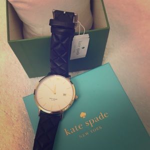 Kate Spade quilted leather band two tone watch